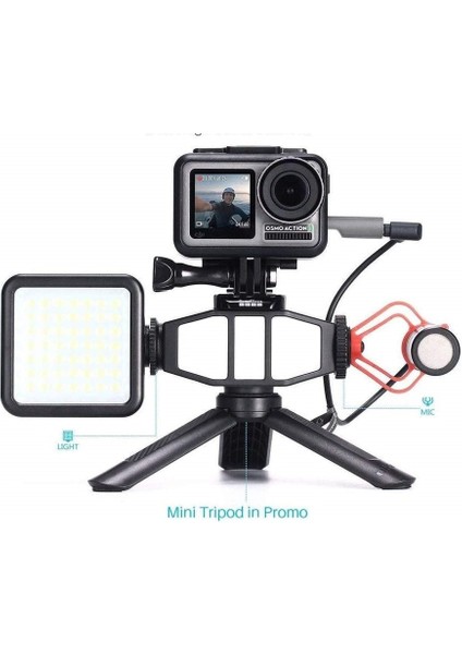 Ulanzi Gp-1 Aksiyon Kamerası Vlog Çift Metal Ayak Montajı 1380 modelleri