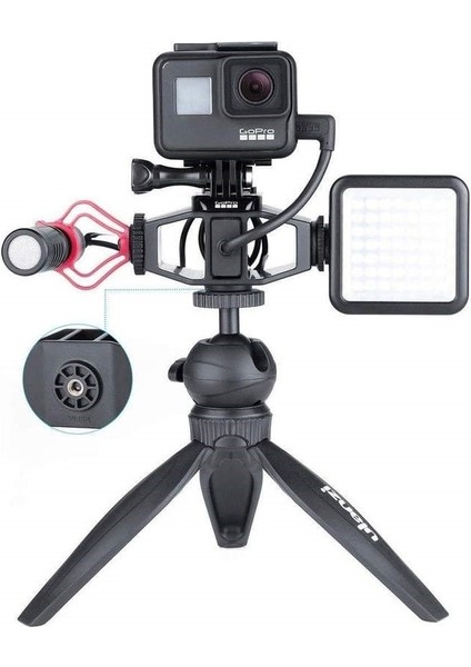 Ulanzi Gp-1 Aksiyon Kamerası Vlog Çift Metal Ayak Montajı 1380 fırsatları