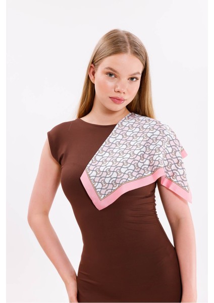 Pembe Zincir Model Fular Estascarf 48 x 48 cm fiyatları