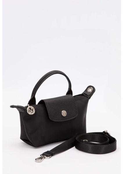 Siyah Mini Boy Deri Kapak Detaylı El Çantası fiyatları