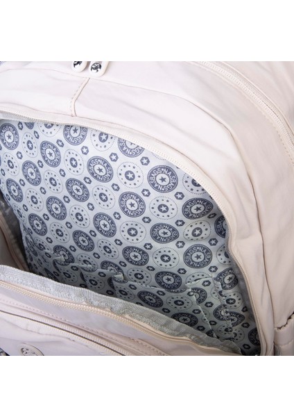 Unisex Büyük Boy Çok Gözlü Hafif Sırt Çantası Bej indirimleri