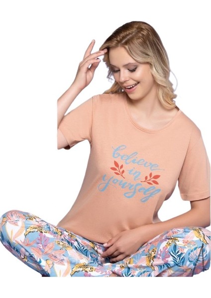 Kadın Kısa Kollu Pijama Takımı M/xxl Stella Yumuşak Rahat Ev Giyim Hediyelik