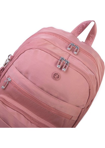 Unisex Büyük Boy Çok Gözlü Hafif Sırt Çantası Gül Kurusu fiyatları