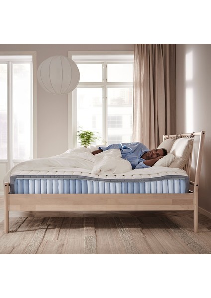 Valevag Çift Kişilik Yatak Açık Mavi 180X200 cm Ekstra Sert