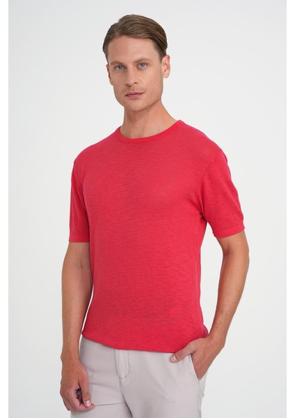 Comfort Fit Bisiklet Yaka Kısa Kol Spor Mercan Triko Tr 881 fiyatları