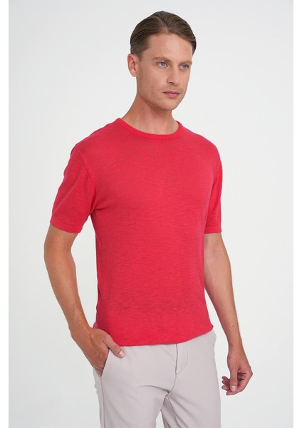 Comfort Fit Bisiklet Yaka Kısa Kol Spor Mercan Triko Tr 881 modelleri