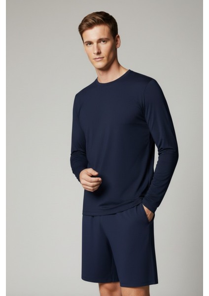 %100 Pamuk 3'lü Erkek Süprem Uzun Kollu Basic T-Shirt Compact Penye Sporcu Tişört Body Siyah Lacivert Gri fiyatları