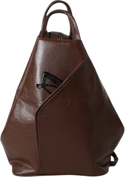 Hakiki Deri Kadın Omuz Sırt Çantası Vazo Model Klasik Kahverengi fırsatları