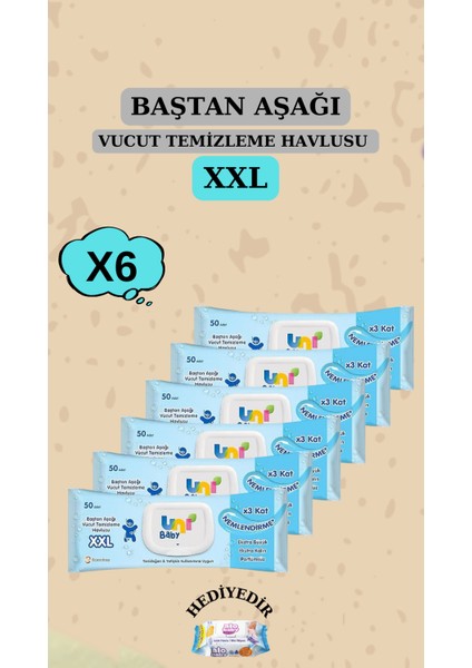 Vücut Temizleme Havlusu Xxl 6'li 300 Yaprak