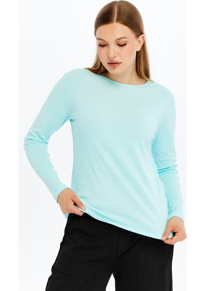 Kadın Uzun Kollu Bisiklet Yaka Tişört modelleri