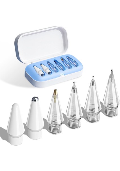 Apple Pencil 2./1. Nesil ve Apple Pencil Pro/usb-C Için iPad Pro/mini/air/10. 11. Nesil Dayanıklı 6 Adet Yedek Uçları ve Çantası