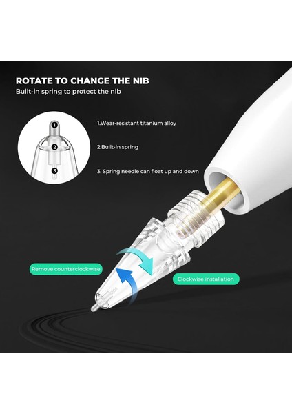 Apple Pencil 2./1. Nesil ve Apple Pencil Pro/usb-C Için iPad Pro/mini/air/10. 11. Nesil Dayanıklı 6 Adet Yedek Uçları ve Çantası fiyatları