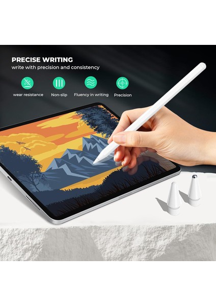 Apple Pencil 2./1. Nesil ve Apple Pencil Pro/usb-C Için iPad Pro/mini/air/10. 11. Nesil Dayanıklı 6 Adet Yedek Uçları ve Çantası