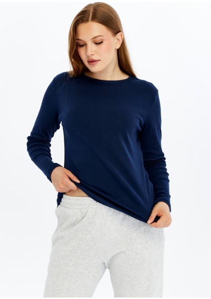 Kadın Uzun Kollu Bisiklet Yaka Tişört modelleri