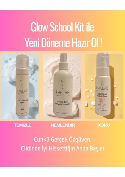Glow School Kit -Yüz Yıkama Köpüğü, Tonik, Güneş Kremi modelleri