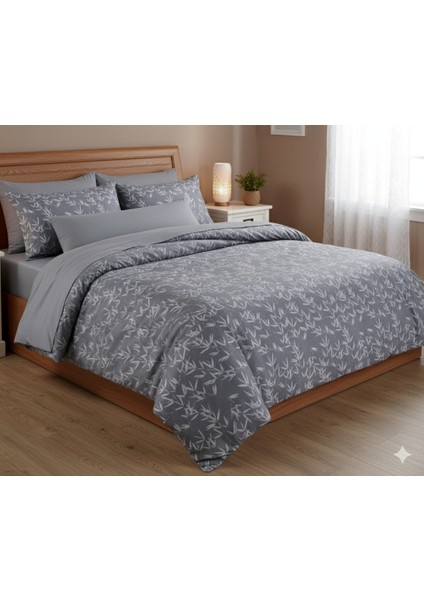 Ranforce Bambu Gri Çift Kişilik Nevresim Takımı