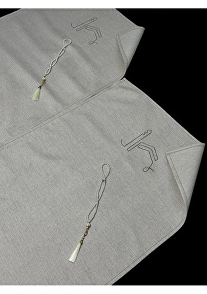 Çift Minimal Kabe Işlemeli Keten Seccade Namazlık Çeyizlik Hediyelik indirimleri