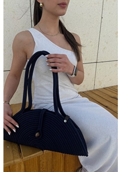 Mia Kadın Hasır Görünümlü Omuz Çantası Doğal Ahşap Boncuk Detaylı Basic Koleksiyon fiyatları