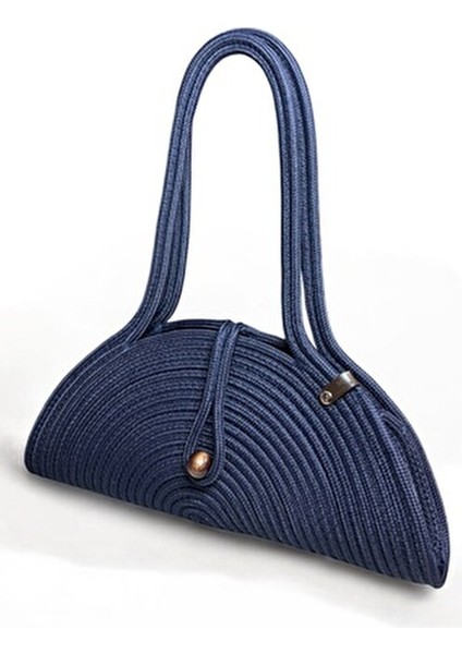 Mia Kadın Hasır Görünümlü Omuz Çantası Doğal Ahşap Boncuk Detaylı Basic Koleksiyon indirimleri