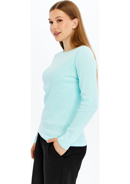 Kadın Uzun Kollu Bisiklet Yaka Tişört fırsatları