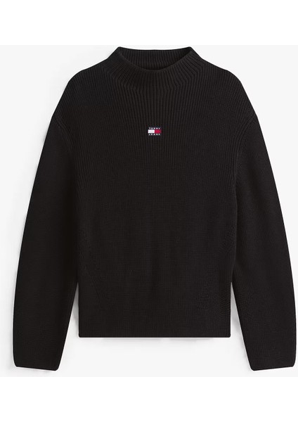 Kadın Yarım Balıkçı Yaka Pamuklu Triko Kazak – Siyah indirimleri