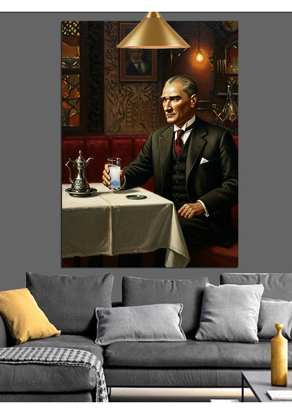 Mustafa Kemal Atatürk Dekoratif Kanvas - Mdf Ahşap Tablo