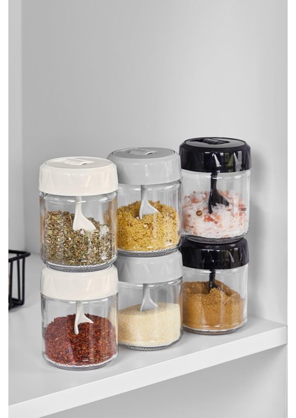 Lexa 210 ml Kaşıklı Cam Baharatlık 161019 Bej fırsatları