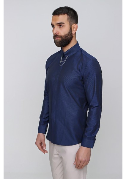 Gk 629 Lacivert Klasik Gömlek modelleri