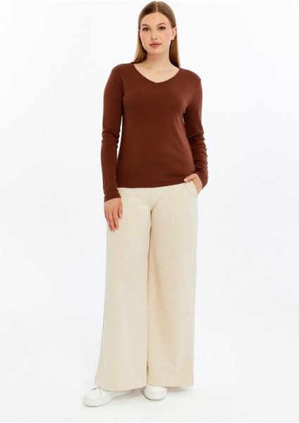 Kadın Uzun Kollu V Yaka Tişört indirimleri