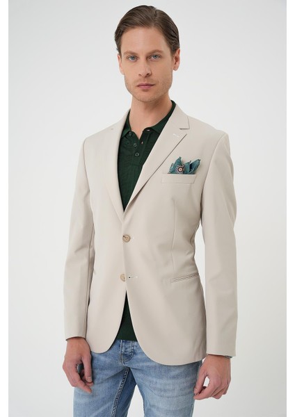 Comfort Fit Çift Yırtmaç Fleto Cep Esnek Pamuk Casual Kum Ceket C 675 indirimleri