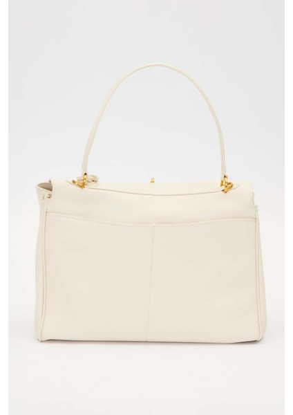 Krem Gold Kilit Detaylı El Çantası fırsatları