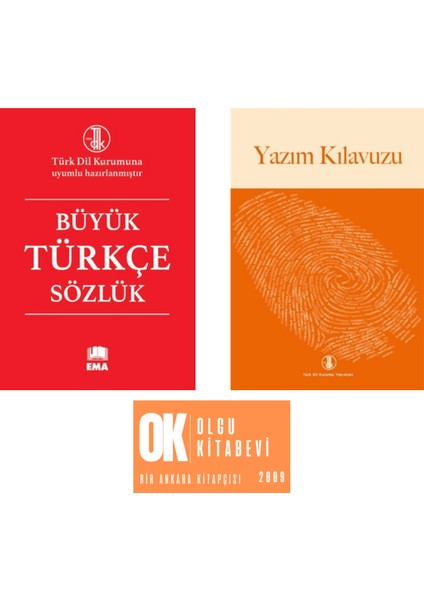 Büyük Türkçe Sözlük (Tdk Uyumlu 544SAYFA) - Yazım Kılavuzu (Tdk 584 Sayfa) / 2 Kitap Set