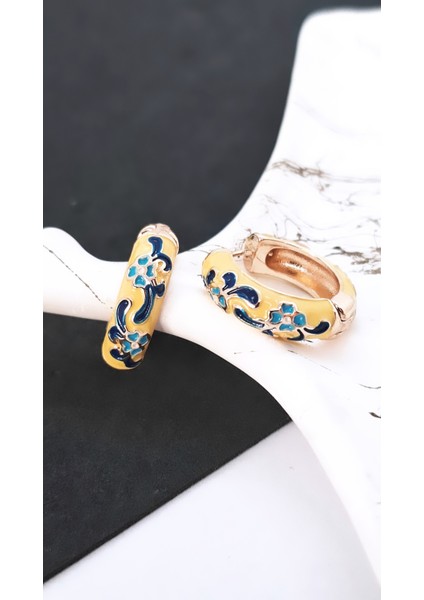 Renkli Saten Mineli Pirinç Kaplama Zamak Küpe modelleri