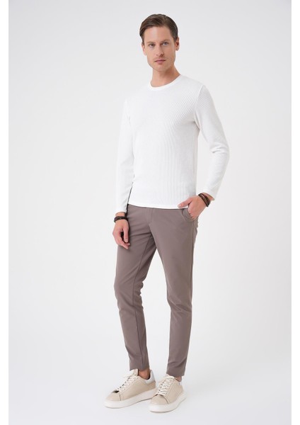 Ts 887 Slim Fit Beyaz T-Shirt