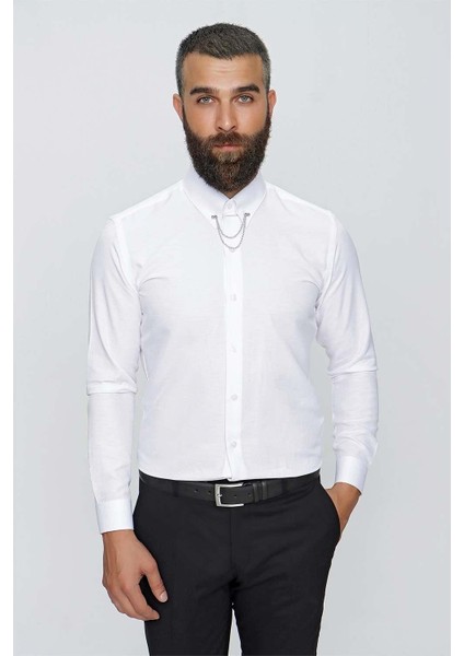 Gk 646 Beyaz Klasik Gömlek