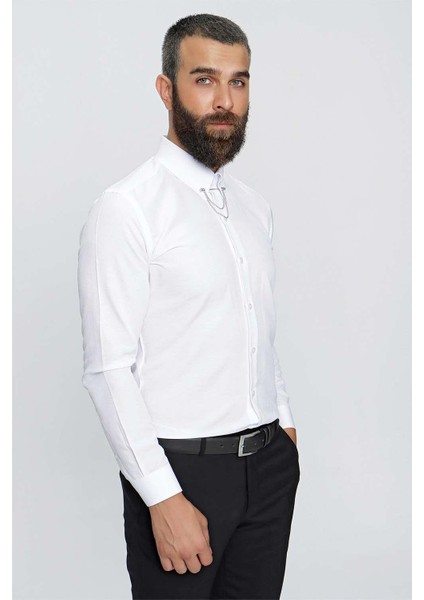 Gk 646 Beyaz Klasik Gömlek modelleri