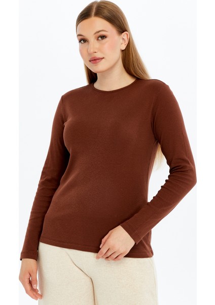 Kadın Uzun Kollu Bisiklet Yaka Tişört