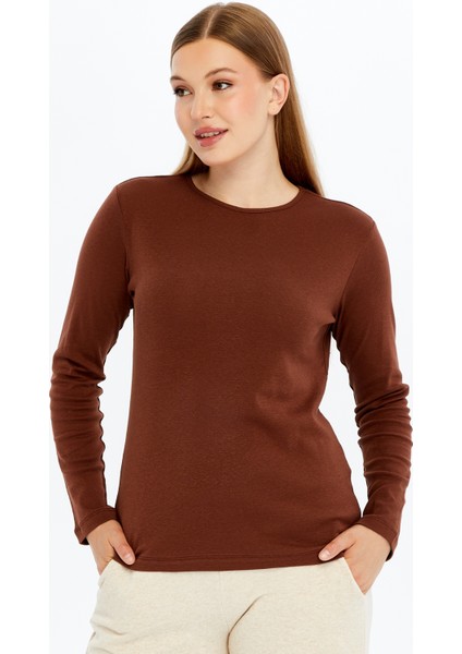 Kadın Uzun Kollu Bisiklet Yaka Tişört fiyatları