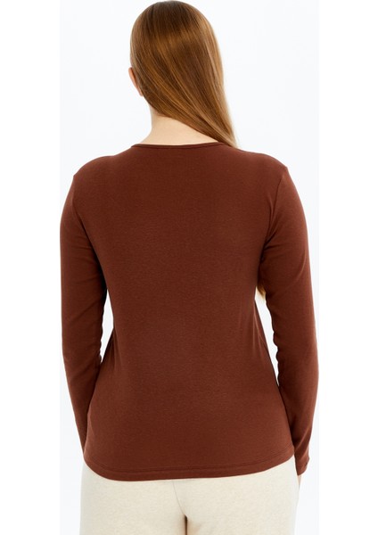 Kadın Uzun Kollu Bisiklet Yaka Tişört fırsatları