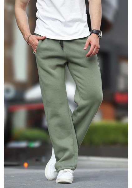 Haki Geniş Kesim Düz Paça Eşofman Altı 6550