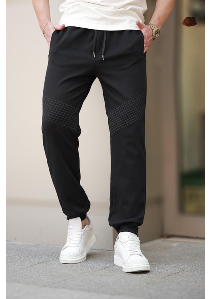 Siyah Manşetli Erkek Eşofman Altı E6570