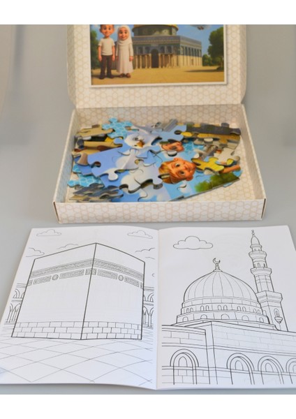 Mescid-I Aksa 54 Parça Çocuk Puzzle – Hikâye Kitabı ve Boyama Kitabı Hediyeli, Özel Kutulu fırsatları