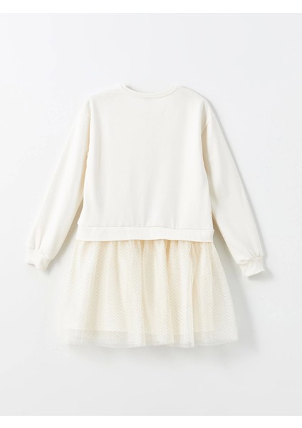 Lcw Kids Ekru Bisiklet Yaka Kız Çocuk Elbise fırsatları