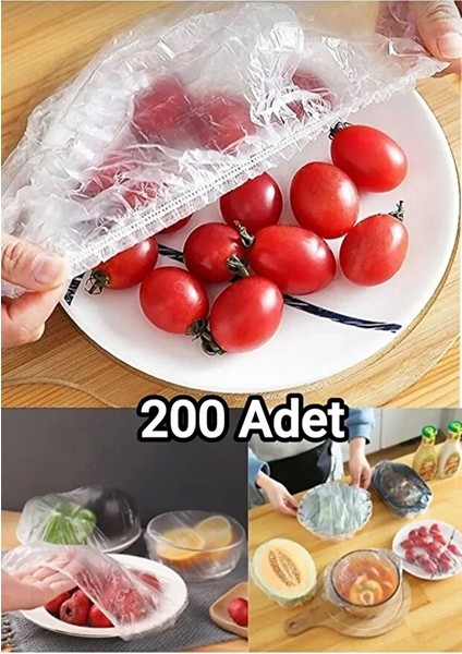 200 Adet Lastikli Pratik Tazeliği Koruyan Tencere ve Tabak Bonesi | Çok Amaçlı Kapak Gıda Bonesi