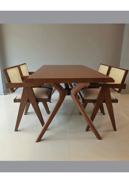 Bianca Ahşap Dikdörtgen Modern Masa Takımı