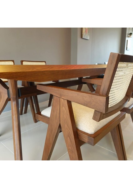 Bianca Ahşap Dikdörtgen Modern Masa Takımı modelleri