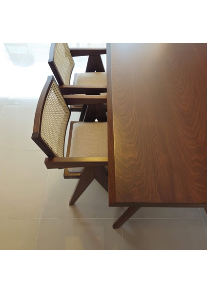 Bianca Ahşap Dikdörtgen Modern Masa Takımı fırsatları