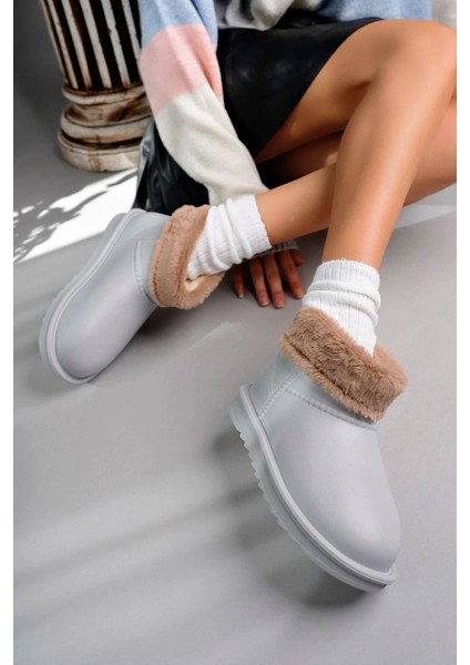 Mordi Gri Oval Burunlu Su Geçirmez Içi Kürklü Bot