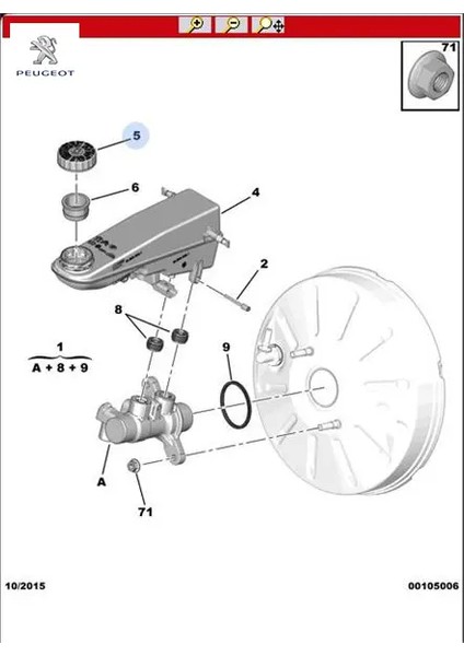 Fren Hidrolik Depo Kapaği C4 Peugeot 1688140180 4643.31