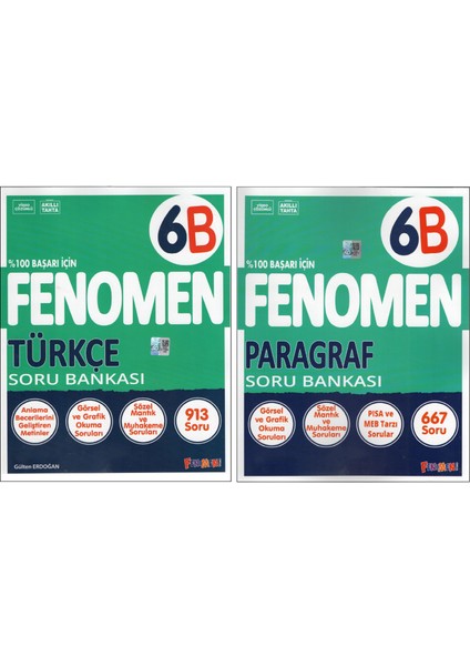 Fenomen 6.sınıf 6b Türkçe+6b Paragraf Soru Bankaları (2 Kitap)